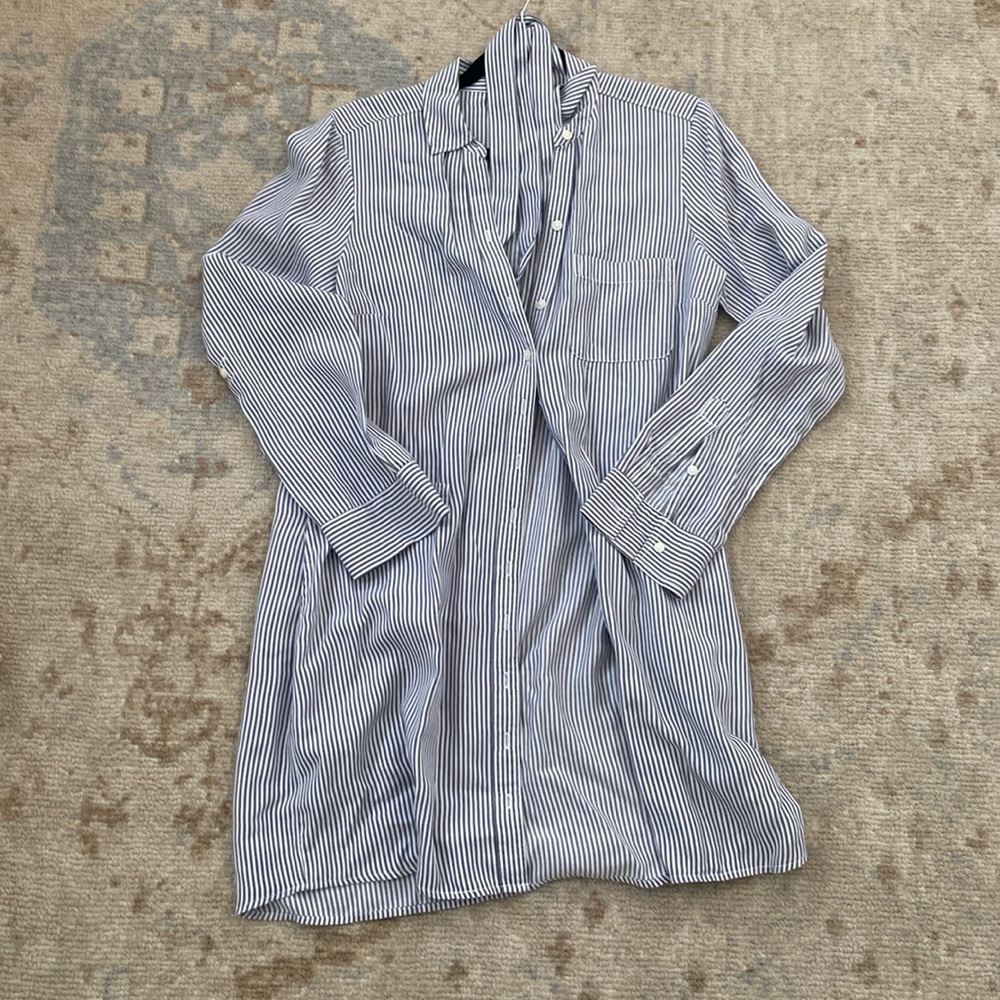 Tie-waist shirt dress